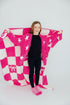 bright-pink-checker-bow-cozy-blanket Mila & Rose - Sophia's StyleCozy Blanket-1